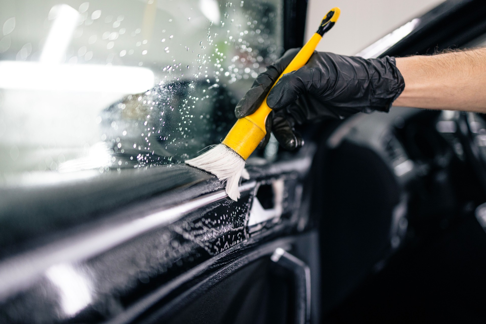 Car interior detailing and cleaning.
